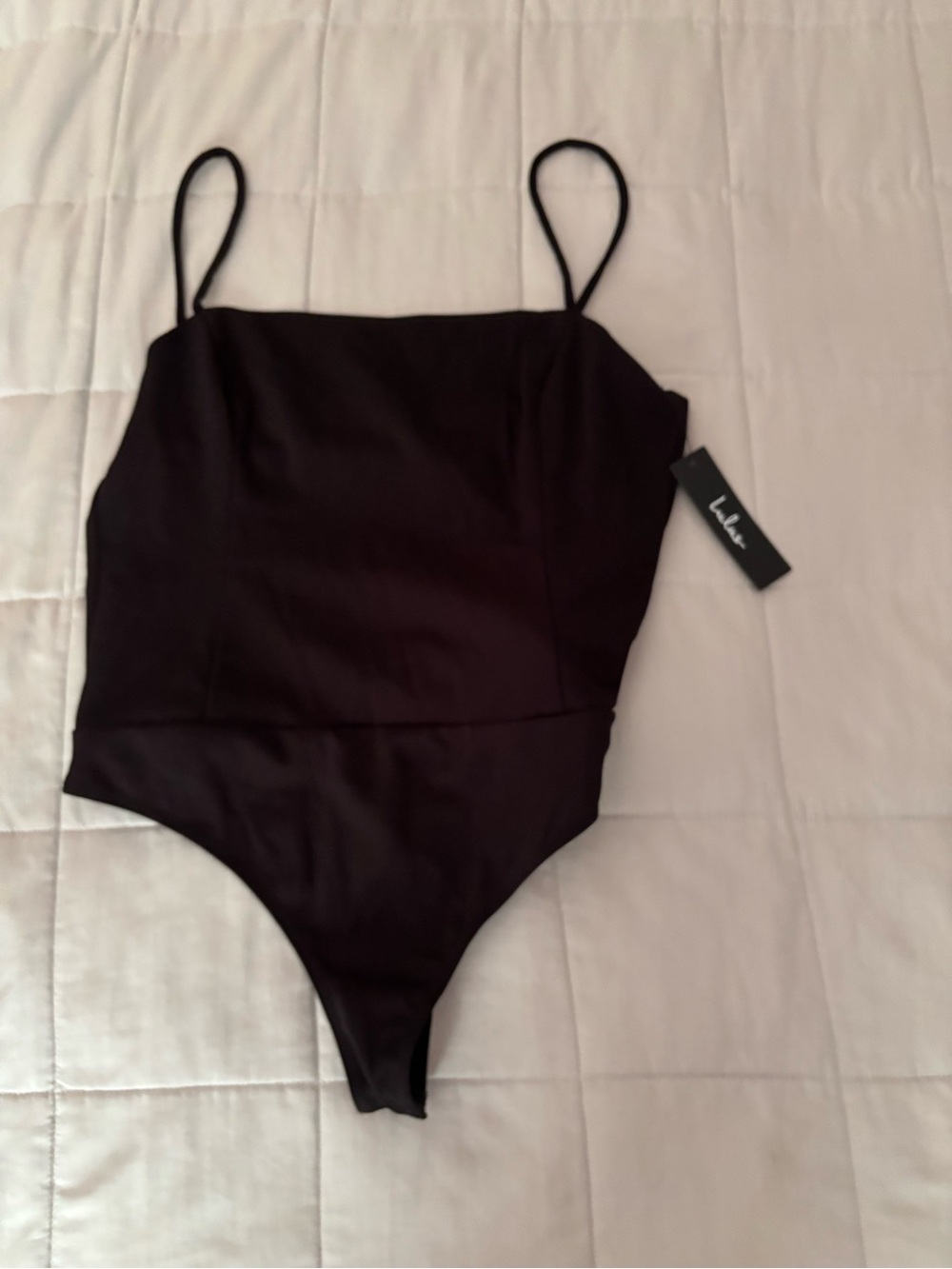 Lulu's NWT Bound To You black sleeveless lace-up back bodysuit
